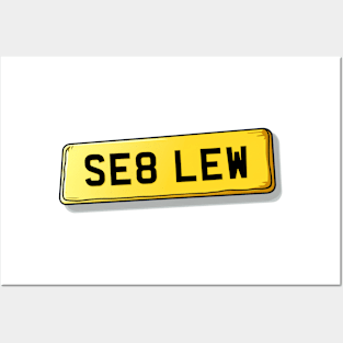 SE8 LEW Lewisham Number Plate Posters and Art